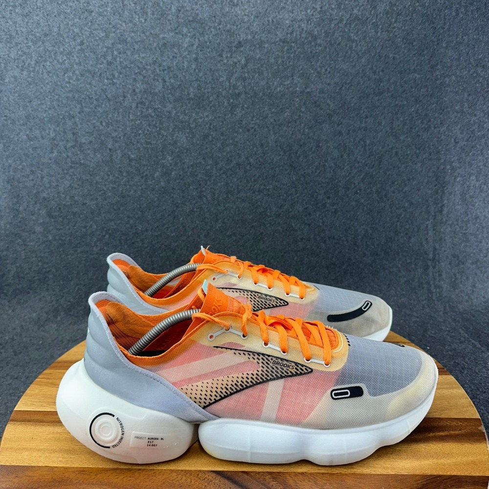 Brooks Aurora BL Shoes Men's Size 13D Running Shoes 'Gray/Orange' 1103671D079